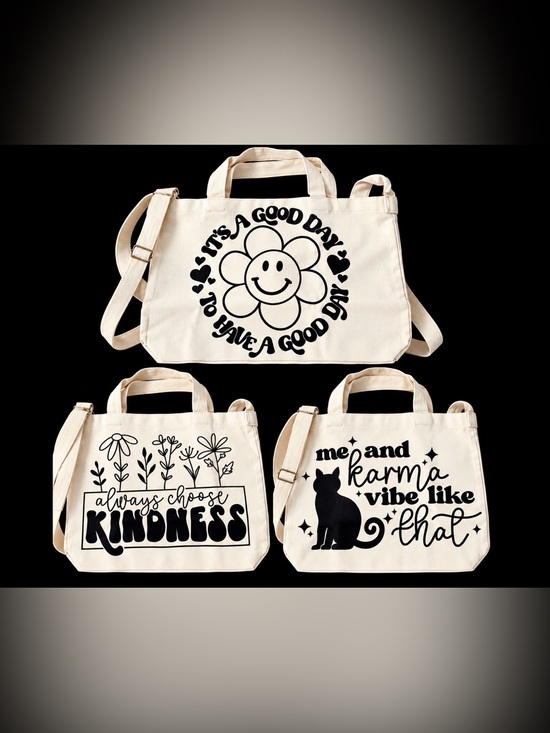 Handbags - 💚 Canvas messenger tote bag 16x11x2 with handles and strap. Inside zipper pocket